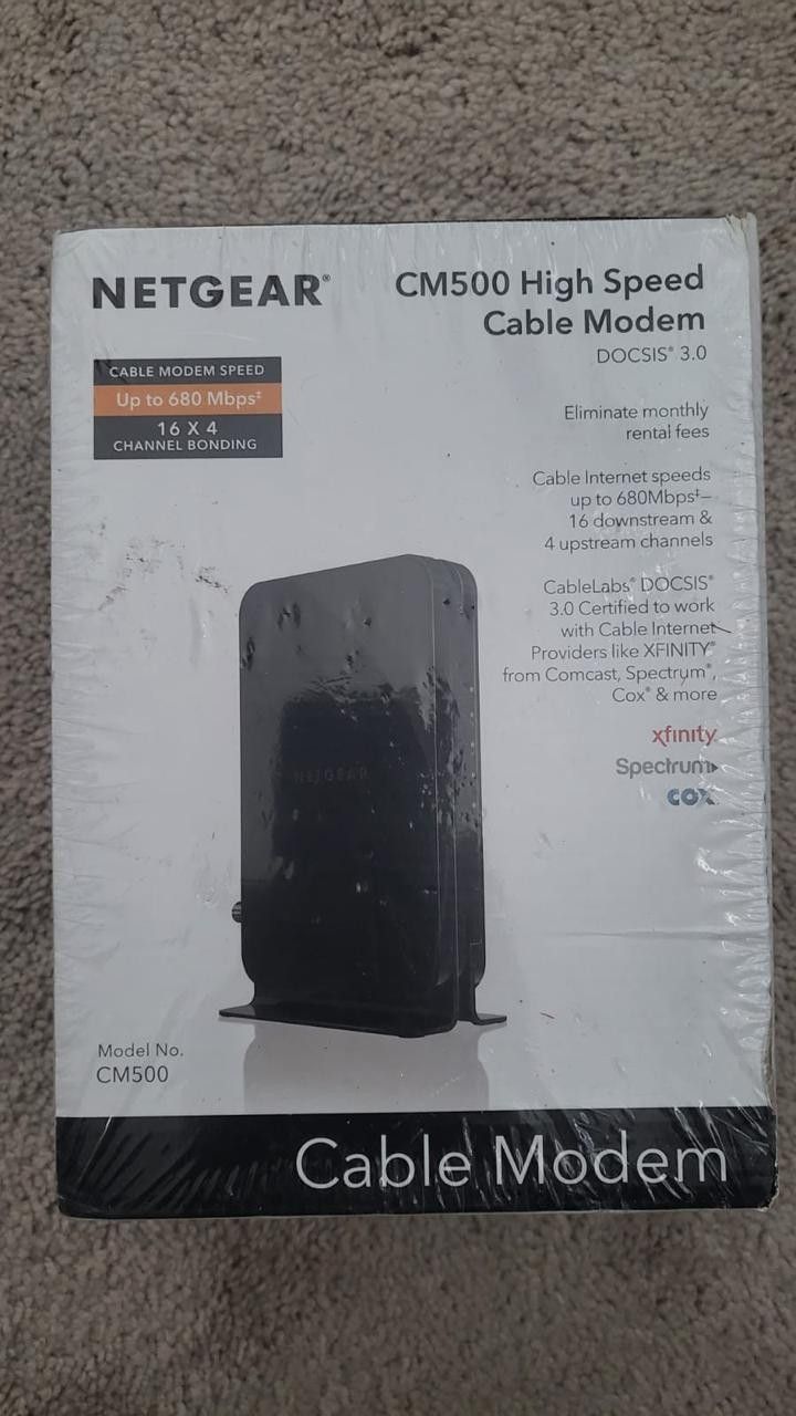 NETGEAR CM500 cable modem (New and Unopened)