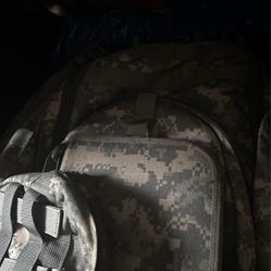 issued Military Backpack + Satchels and Journal