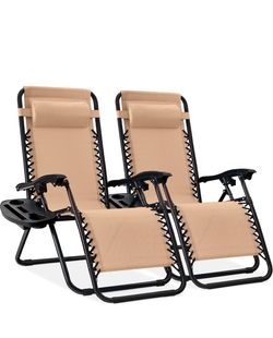 Zero Gravity Reclining Lounge Chairs Set of 2