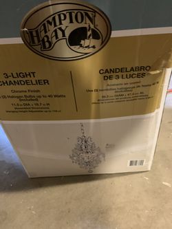 Hampton Bay 3-Light Chrome Branches Pendant with Crystals