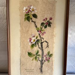 Custom Framed Pink And White Floral Print
