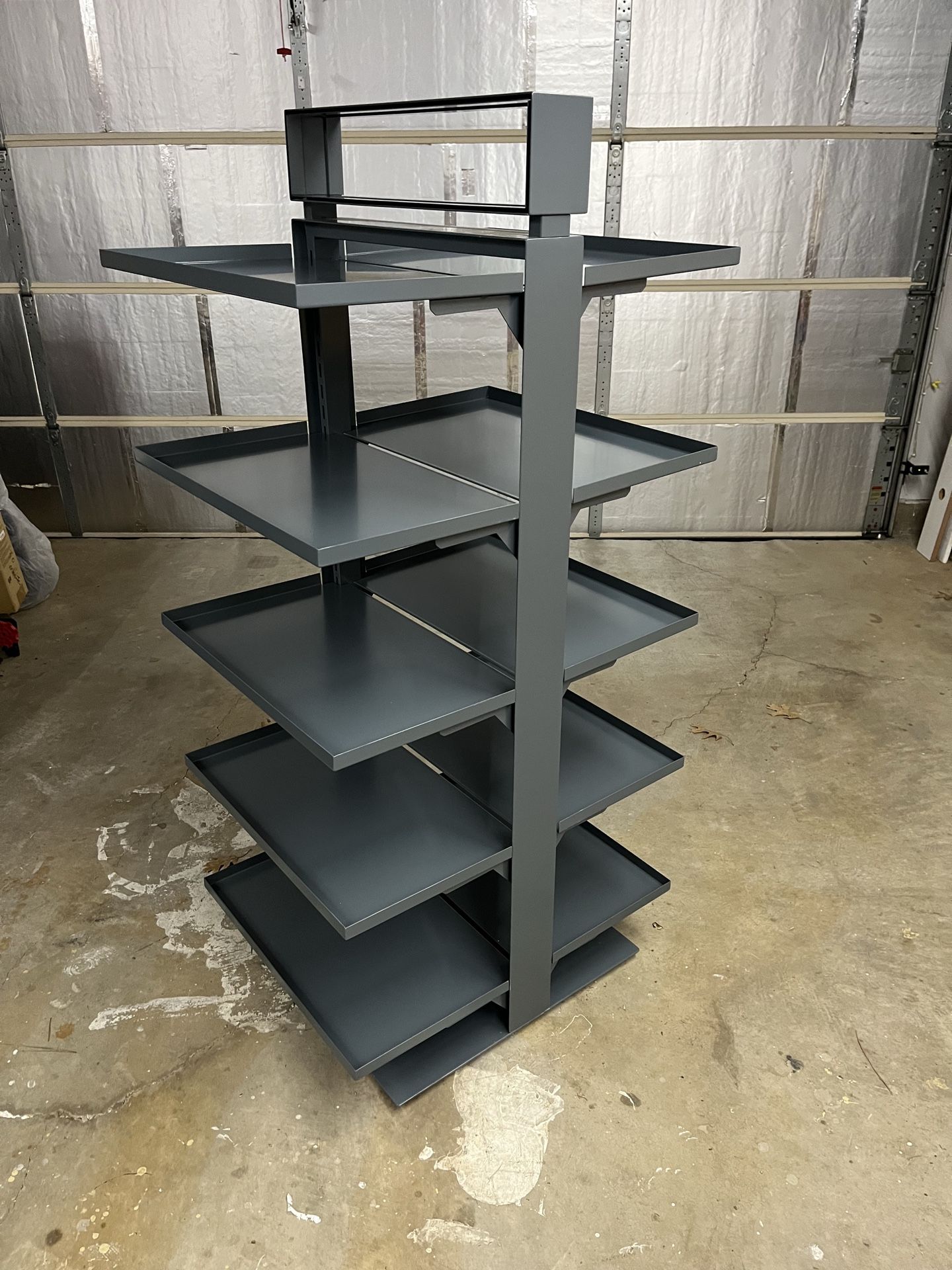 Metal storage shelves