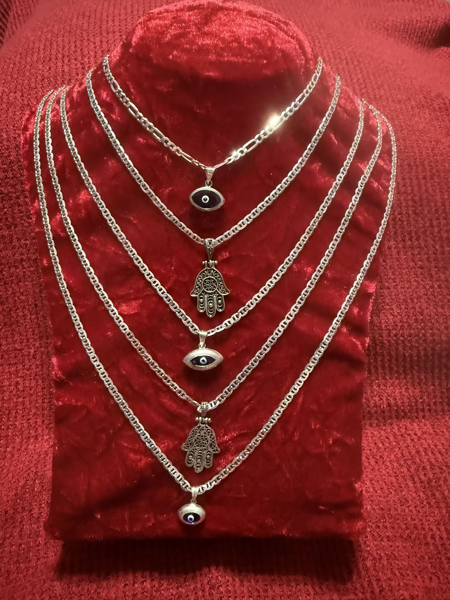 929 Silver Necklaces with lucky Beautiful pendants