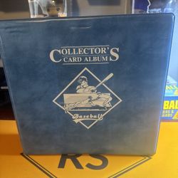 Collector's Card Album Baseball Binder Blue 3”D - Ring Vintage Plus 24 Sleeves