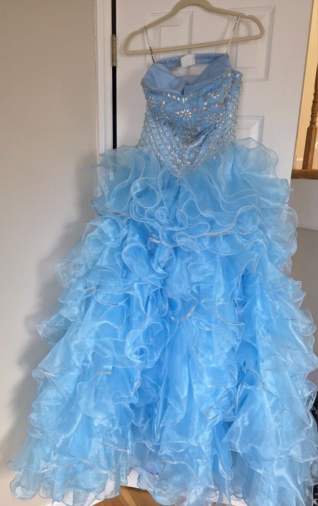 Gorgeous Sweet 16/Quinceanra Ball Gown - Beaded Strapless Ruffle Dress