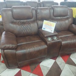 Santiago Leather Reclining Sofa/Loveseat Set---$1299---Unreal Pricing!!!---No Credit Needed