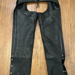 Leather Riding Chaps Size Large
