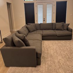 Grey Sectional- Down Filled