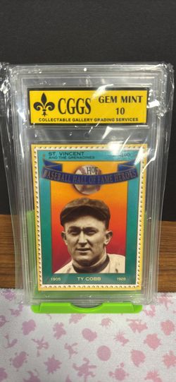 1992 ST. VINCENT HOF HEROES STAMPS 1 TY COBB HOF HEROES STAMPS GEN MINT 10