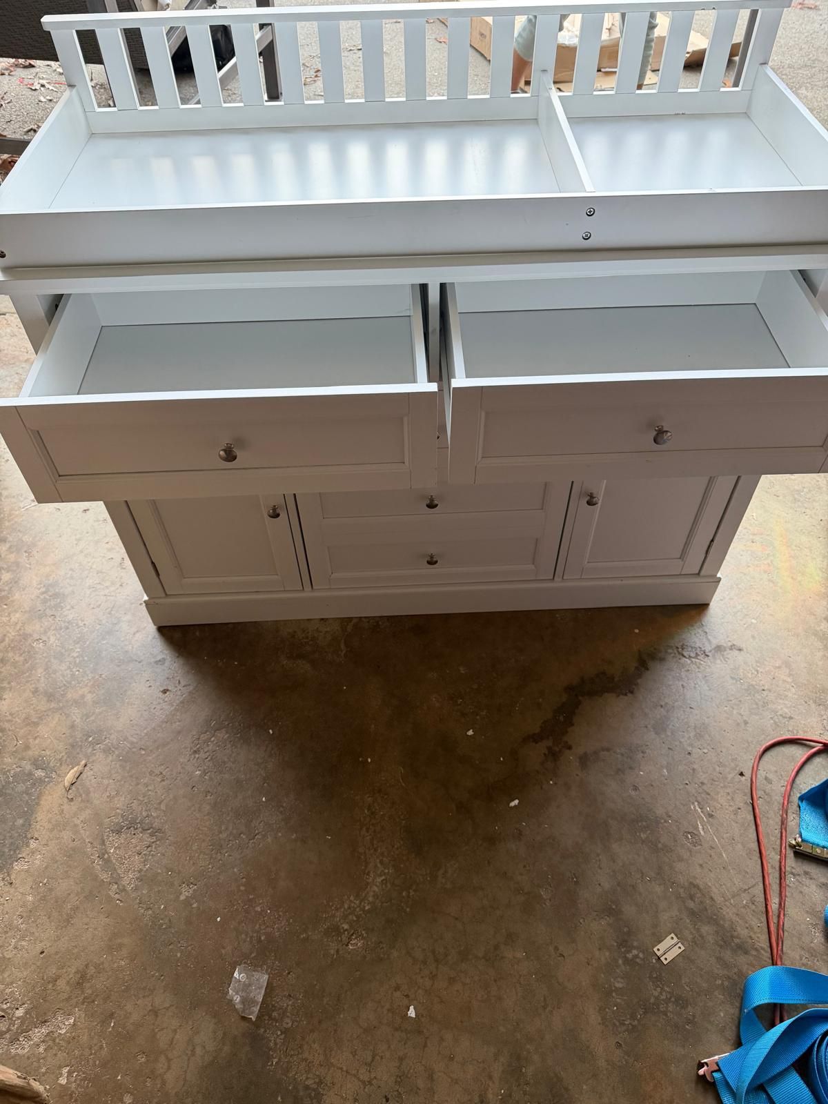 White Modern Style Baby Changing Table Dresser With Storage