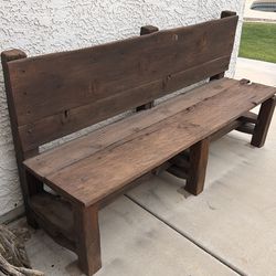 Massive wooden vintage outdoor bench
