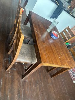 Wooden table and chairs