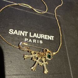 Safety Pin Cross Necklace 