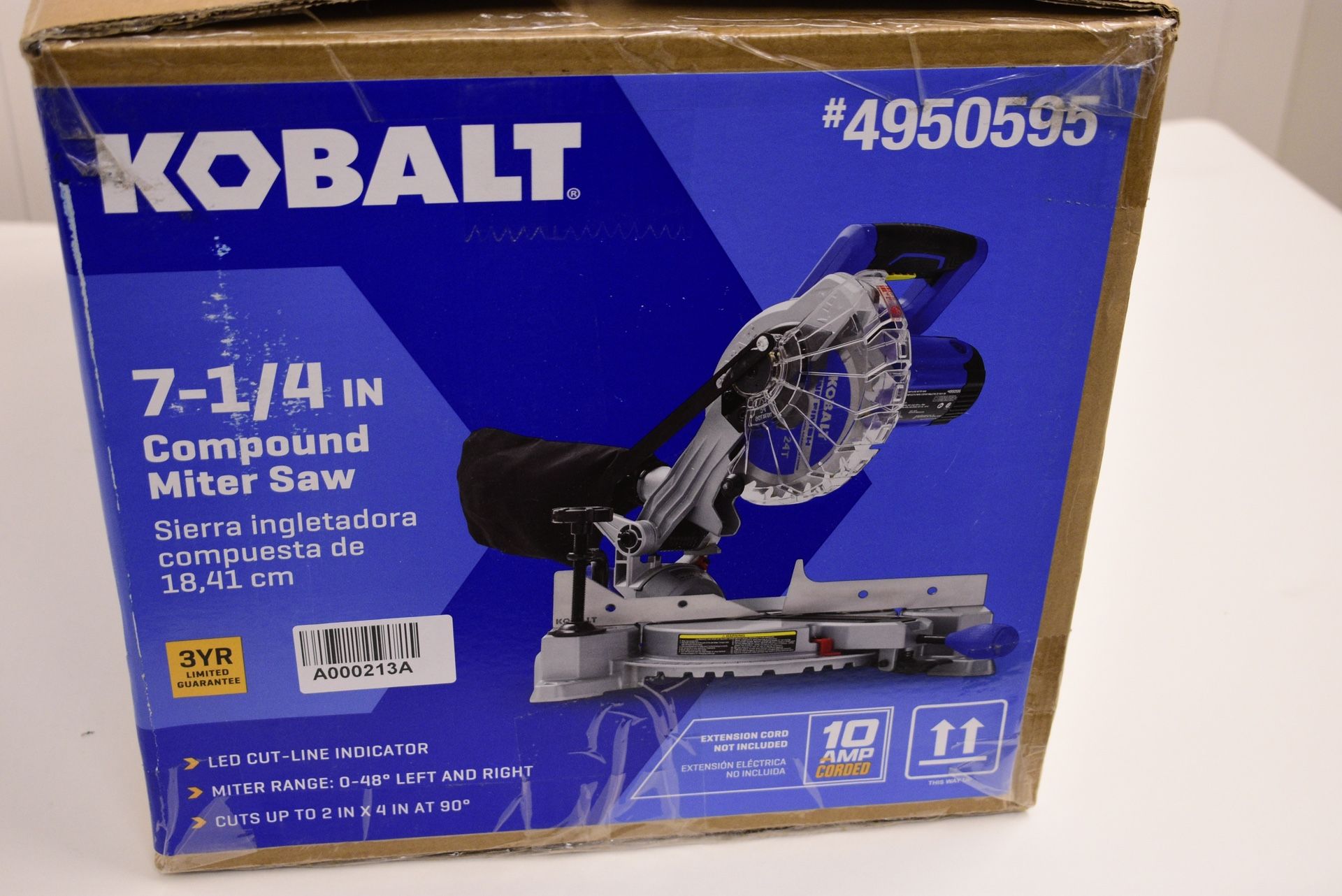 A000214A Kobalt 7-1-4-in 10-Amp Single Bevel Compound Corded Miter Saw
