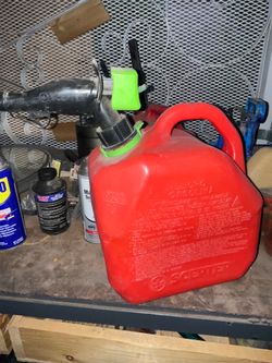 2 Gallon Gas Canister Can Red Black and Green