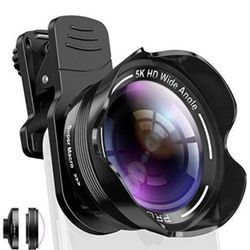 Brand New Phone Camera Lens Kit 2 in 1 Pro, 15X Macro 5K HD 0.56X Wide Angle
