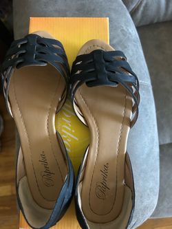 Paprika Black Strappy Flat Sandals
