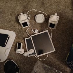 Solar Panel. Camera System 3 Cameras And Solar Panel Chargers 