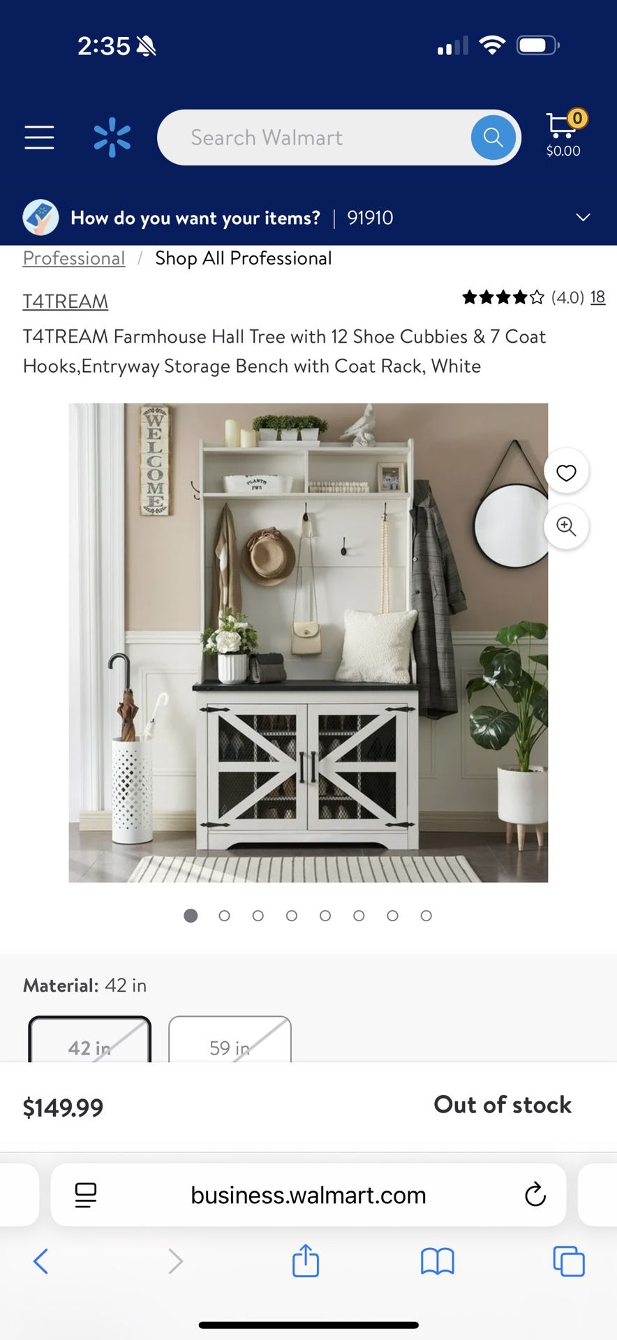 Entry Wall Unit For Shoes, Coats, And Bags -farmhouse Style
