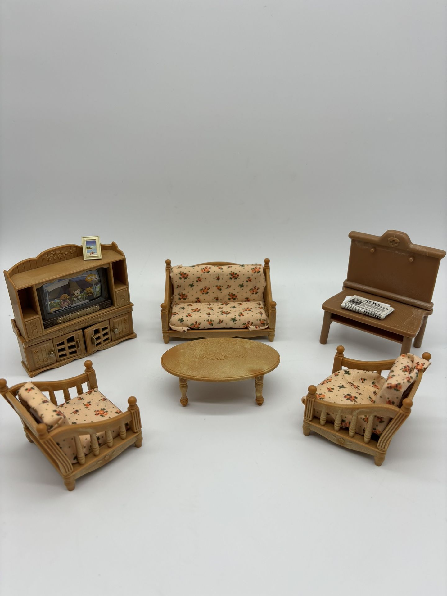 Calico Critters Comfy Living Room Set Furniture Tv Accessories