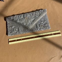 Silver Sequin Vintage Evening Purse 