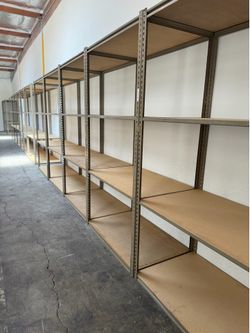 Warehouse Industrial 48x30 Heavy Duty Low Profile Shelving Racks Similar To Uline And Grainger Delivery Available