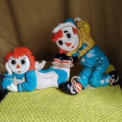 Vintage Raggedy Ann & Andy Wall Plaques Decor 1977