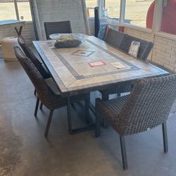 Outdoor Table And Chair Set, Sunbrella