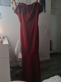 Red Off-Shoulder Maxi Formal Dress