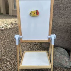 Kids Wooden Easel (Chalkboard & Whiteboard)