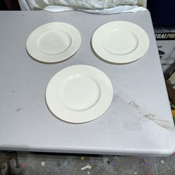 Three Vintage Dinner Plates 