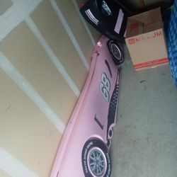 Pink Race Car Bed With Mattress 