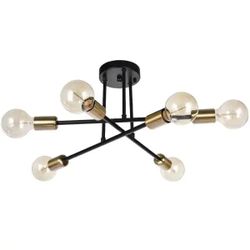 6-Light Sputnik Semi Flush Mount Ceiling Light
