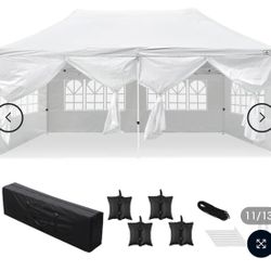 10x20' Easy Pop Up Canopy with Removable Sidewalls Waterproof Folding Wedding Party Tent Outdoor 