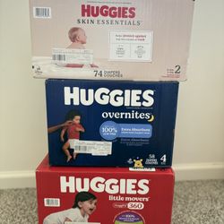 Huggies  Diaper Size 4 & 2 $25 Each