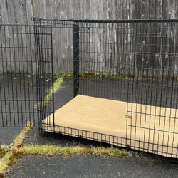 XXL Double Door Dog Crate With Pad