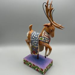 Jim Shore 2004 “Dash Away” Reindeer Blue Blanket Figurine.  Perfect Condition!