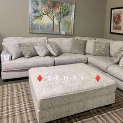 Rawcliffe Parchment Modular Sectional Oversized 