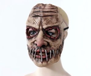 stitched leather face mask