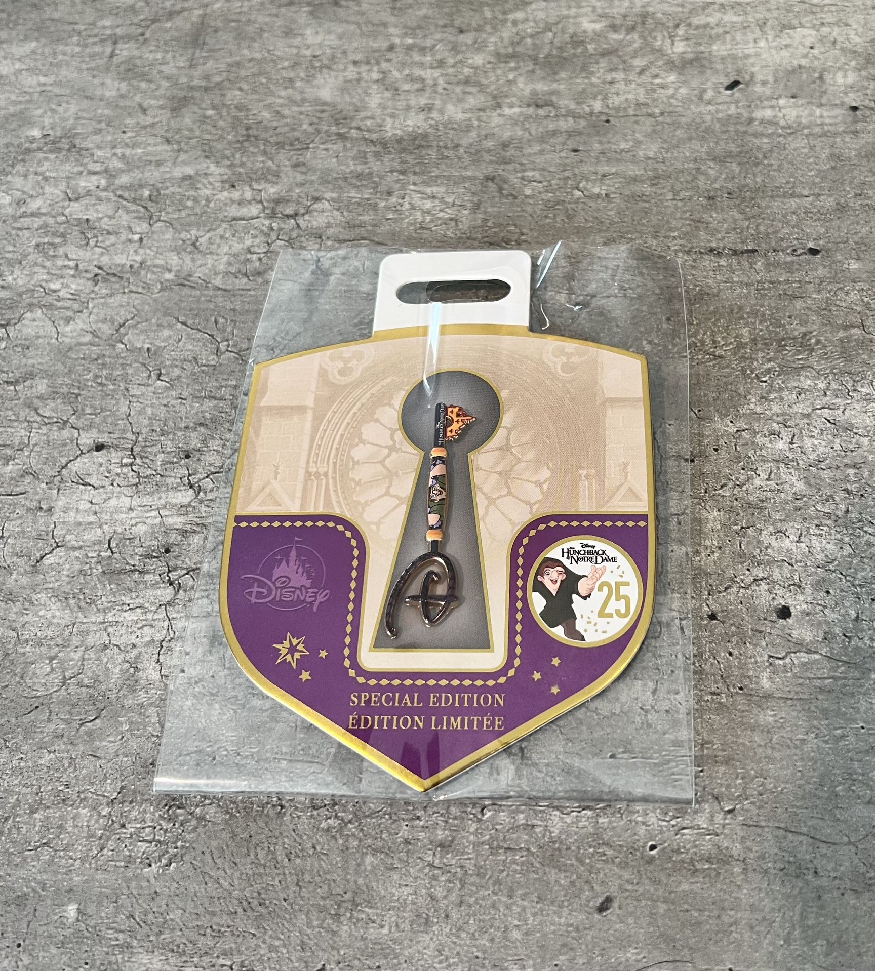 Disney Hunchback Of Notre Dame Key Pin 25th Anniversary Special Edition