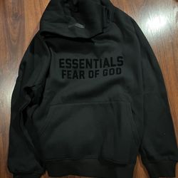 Essentials Black Hoodie: Size Medium