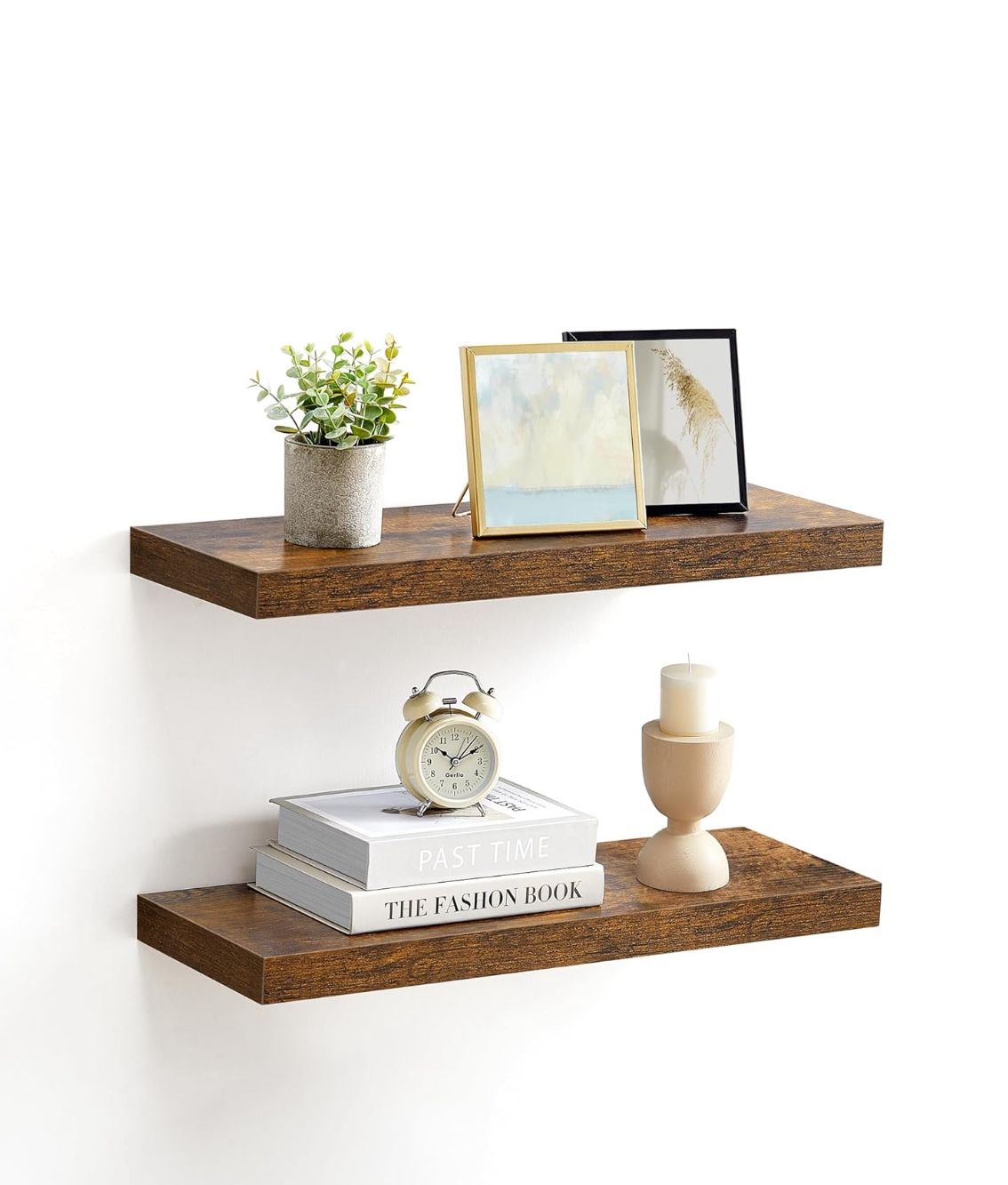 VASAGLE Floating Shelves Wall Mounted Set of 2 - Brown