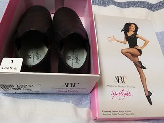 Girls Ballerina Dance Shoes Leather Size 1