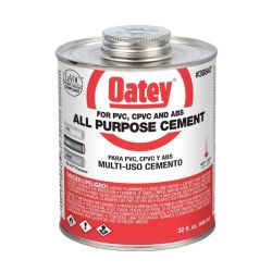 30847 OATEY All-Purpose ABS, PVC and CPVC Clear Pipe Cement, 32 oz.