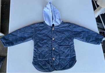 Gerber Baby/Toddler Blue Quilted Hooded Jacket 18M