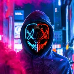NEW $10 Each LED Lights Up Halloween Purge Mask Requires 2 AA Batteries Trick Or Treat Party Costume