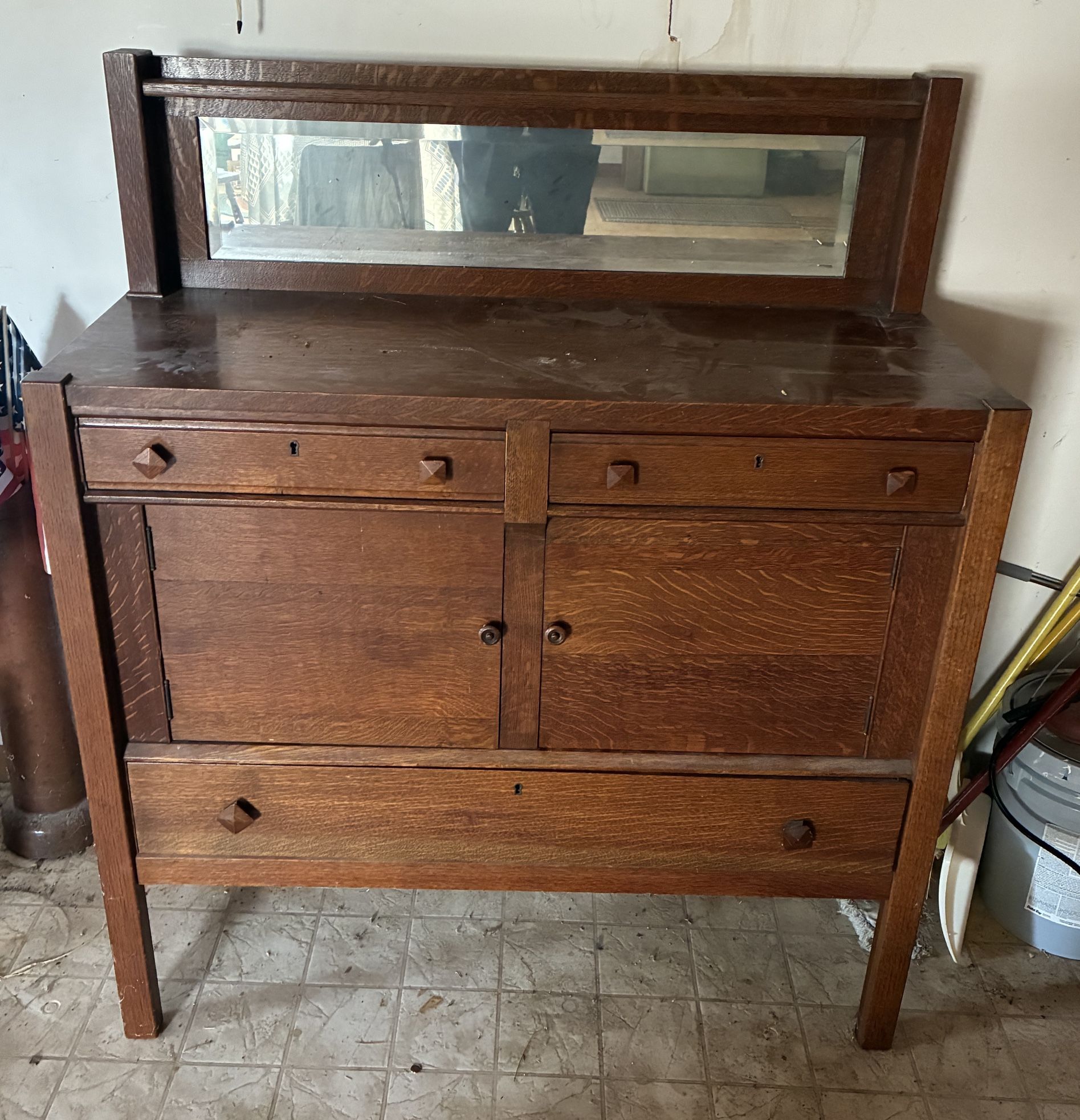 Antique Mission Oak Buffet Made By Rockford Chair & Furniture Co.