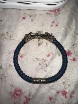 Genuine Leather And Silver Bracelet 