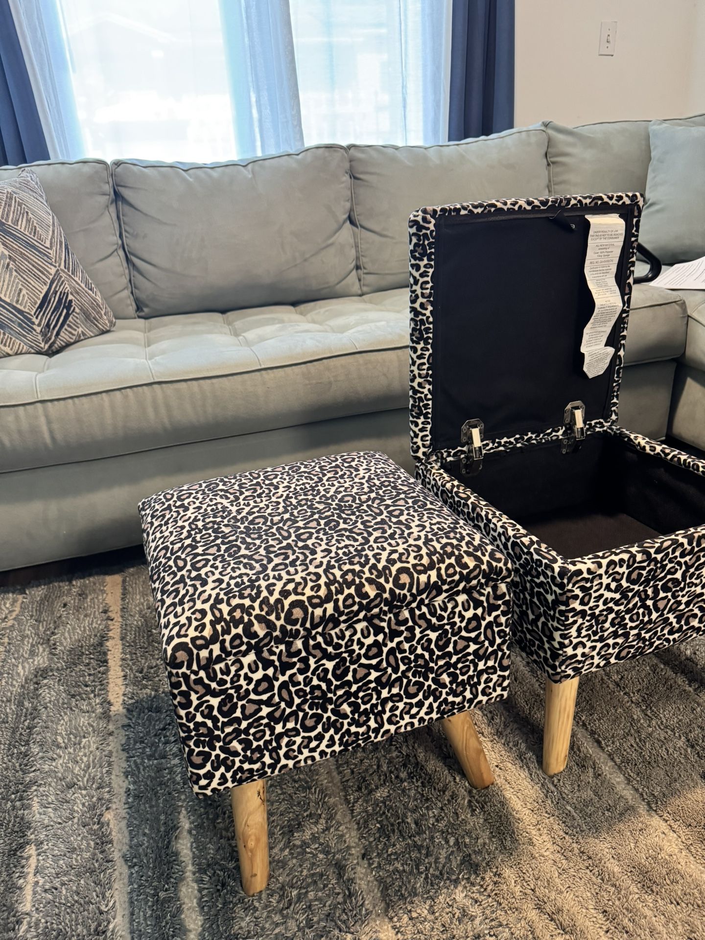 2 Leopard-Print Storage Stools – $40 OBO (Miami)