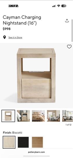 Cayman Charging Nightstand (16")